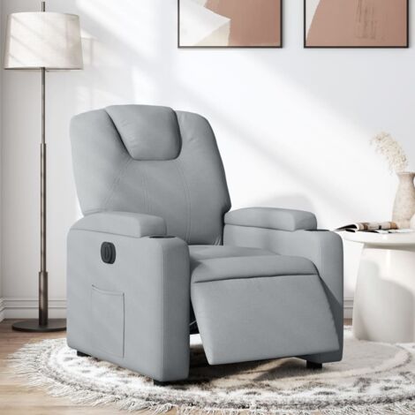 vidaXL Elektrischer Relaxsessel Hellgrau Stoff