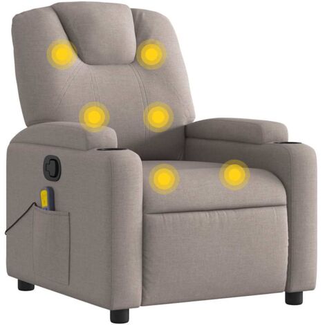 vidaXL Massage-Sessel Neigungsfähig Taupe Stoff
