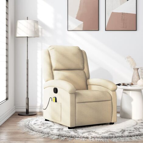 Massage-Sessel Neigbar Creme Stoff