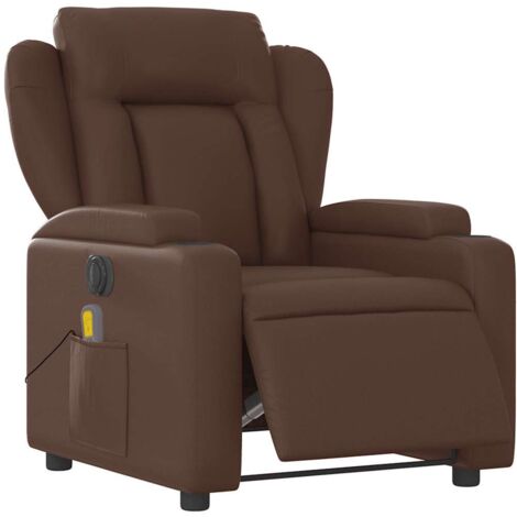 vidaXL Elektrischer Massagesessel mit Neigung in Braun aus Kunstleder