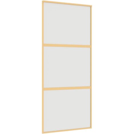 Schiebetür Golden 90x205 cm Matt ESG-Glas und Aluminium vidaXL