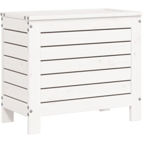vidaXL Gartenfußstütze Weiß 62x31,5x52 cm aus massivem Kiefernholz