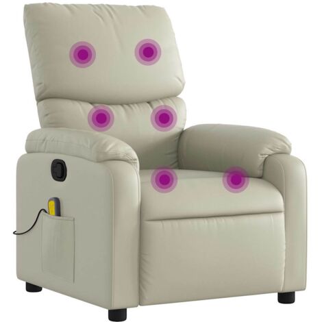 Massage-Sessel mit Neigungsfunktion Creme Kunstleder