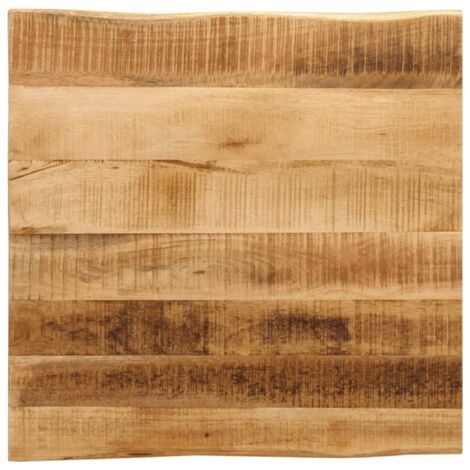 Tischplatte Naturkante 60x60x3,8 cm aus rohem Mangoholz