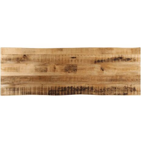 Tischplatte mit lebendigem Rand 110x40x2,5 cm aus rohem Mangoholz