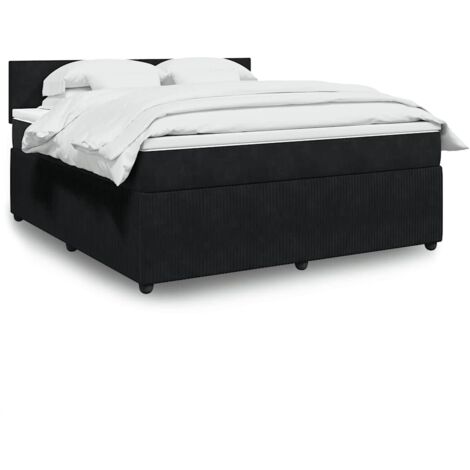 Boxspringbett mit Matratze Schwarz 180x200 cm Samt vidaXL