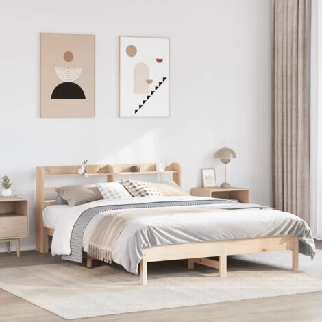 Bettgestell ohne Matratze 160x200 cm aus massivem Kiefernholz (1/5)