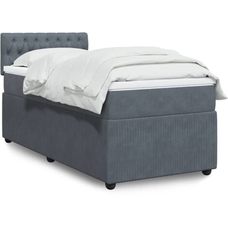 Lattenrost und Matratze Grau Dunkel 90x190 cm Velours