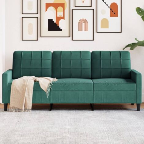 3-Sitzer-Sofa Dunkelgrün 180 cm Samt vidaXL
