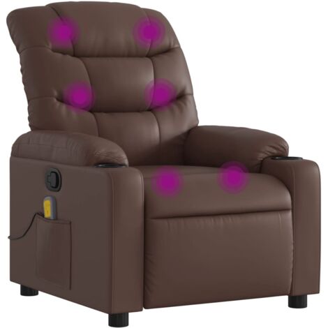 vidaXL Massage-Sessel Braun Kunstleder