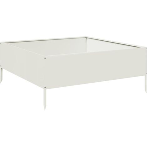 vidaXL Garden Raised Bed White 100x100x41 cm Steel