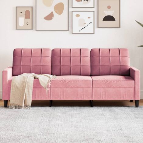 vidaXL 3-Sitzer Sofa Rose 180 cm Samt