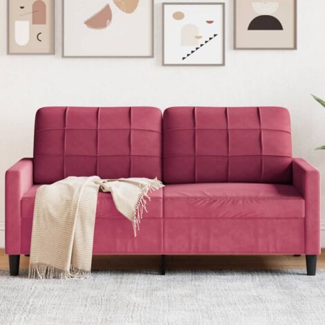 vidaXL 2-Sitzer Sofa Bordeauxrot 140 cm Samt