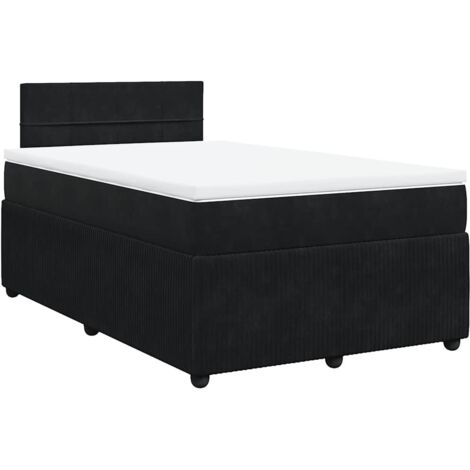 Bettgestell mit Lattenrost und Matratze Schwarz 120x200 cm Samt