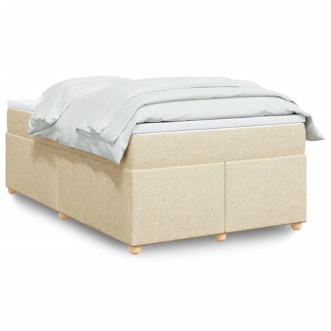 Lattenrostbett mit Creme-Matratze 120x190 cm Stoff