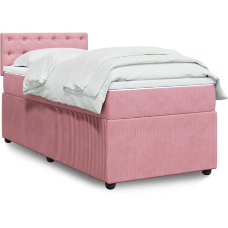 Lattenrostbett mit Matratze Rose 90x200 cm Velours