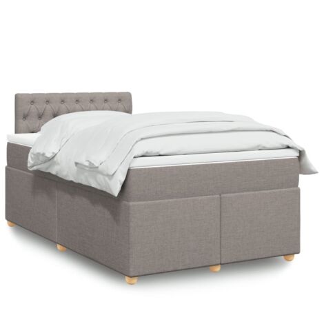 Boxspringbett mit Matratze Taupe 120x200 cm Stoff vidaXL (1/5)