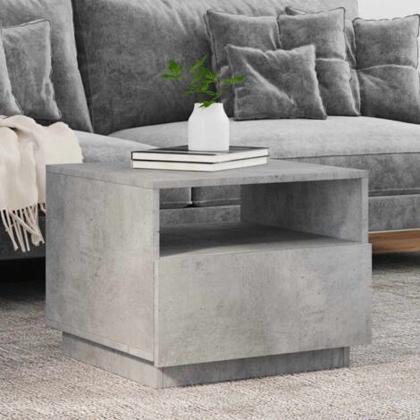Couchtisch mit LED-Lichtern Beton Grau 50x49x40 cm