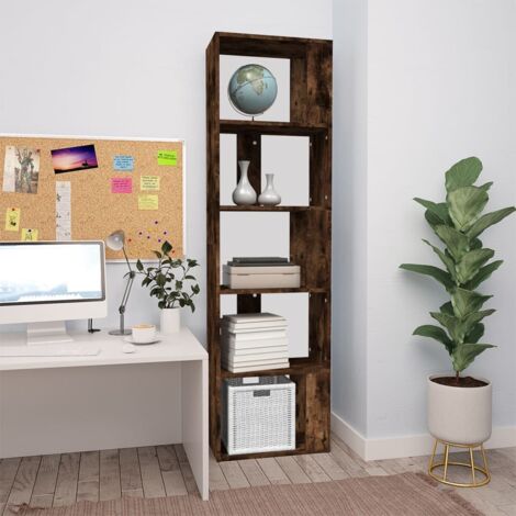 vidaXL Bücherregal Eiche Rauchsicht 45x24x160 cm Spanplatte