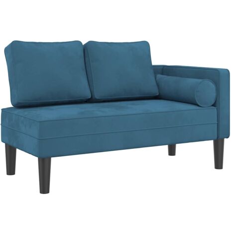 Chaiselongue mit Kissen Blau Samt vidaXL