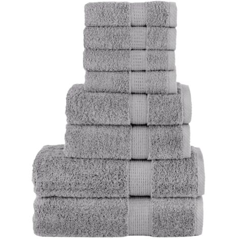 8 tlg. Premium-Handtuch-Set SOLUND Grau 600 g/m² vidaXL