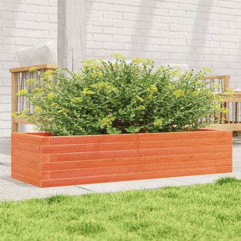 Blumenkasten Wachs Braun 110x40x23 cm aus massiver Kiefer