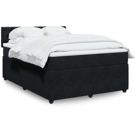Boxspringbett mit Matratze Schwarz 140x200 cm Samt vidaXL (1/5)