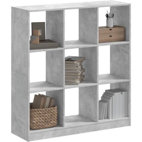 vidaXL Bücherregal grau Beton 102x32x108 cm aus Holzwerkstoff