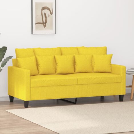 Zweisitzer Sofa Hellgelb 140 cm Stoff