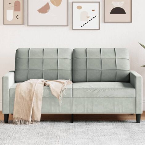 Zweiersofa Hellgrau 140 cm Samt