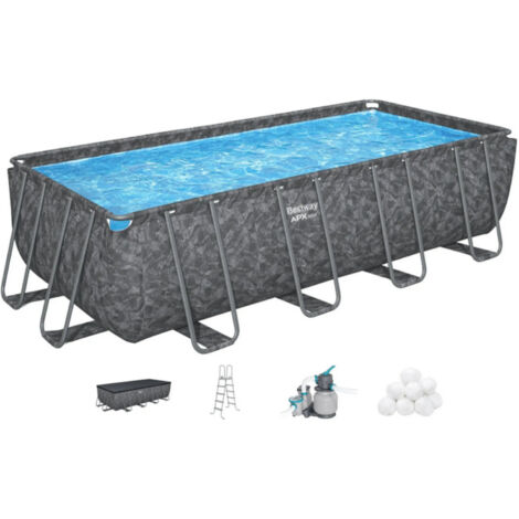 Bestway APX 365 Rechteckige Pool mit Marmor-Dekor Blau