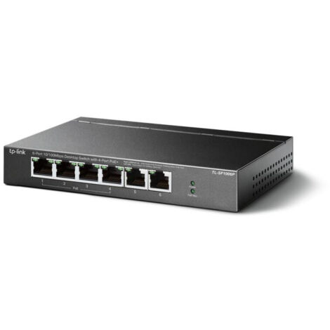 TP-LINK TL-SF1006P Netzwerk-Switch Fast Ethernet (10/100) Power over Ethernet (PoE) Schwarz
