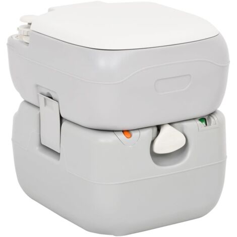 Portable Campingtoilette Grau und Weiß 22+12 L PEHD