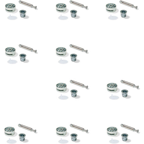 Emuca Set mit 10 Exzentern Durchmesser 35 mm Weiß