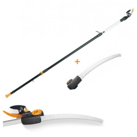 Fiskars Schneidgiraffe UPX86 und Adapter Baumsäge