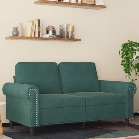 vidaXL 2-Sitzer Dunkelgrün 120 cm Samt
