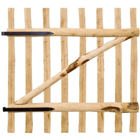 Einfacher Zaunportail Haselnuss Holz 100x100 cm