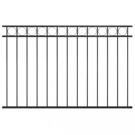 vidaXL Fence Panel Steel 1.7x1 m Black