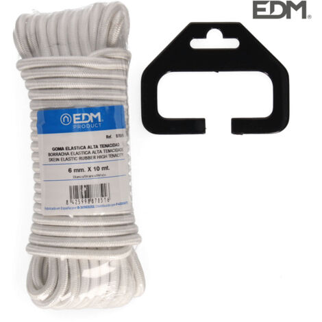 Strang, 10 m, weißer High-Tend-Elastikgummi, Stärke 6 mm