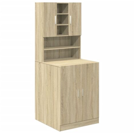 Waschmaschinenmöbel 2er Set Sonoma Eiche Holzwerkstoff