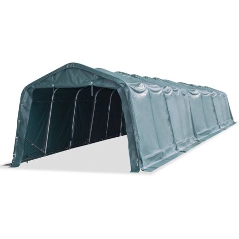 Abnehmbare Zelt für Rinder PVC 550 g/m² 3,3 x 16 m Dunkelgrün