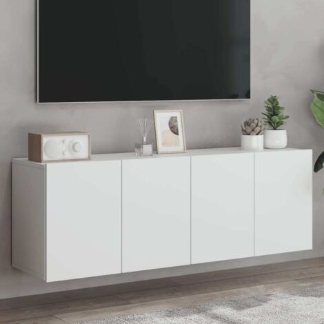 vidaXL 2 Piece Wall-mounted  TV Cabinet Set White 60x30x41 cm