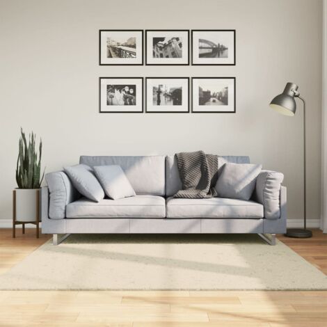 HUARTE Kurzfloriger, weicher und waschbarer Teppich Creme 160x160 cm