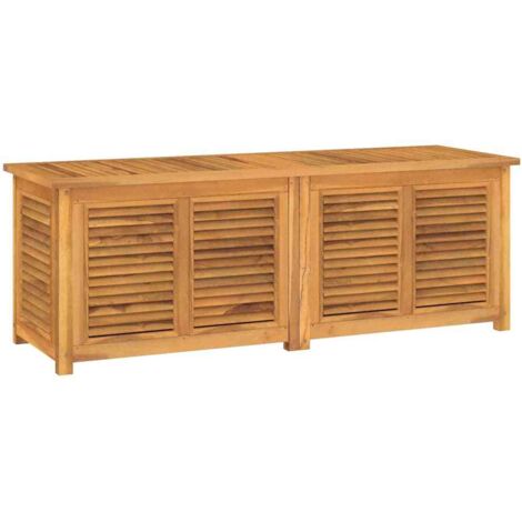 vidaXL Aufbewahrungstruhe Garten aus massivem Teakholz 150x50x55 cm