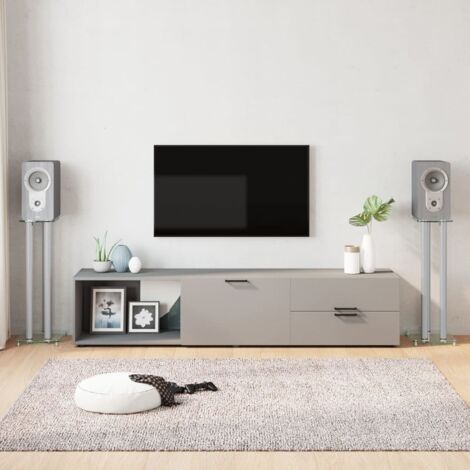 Lautsprecher-Ständer 2 Stk. Silbern Hartglas 3 Säulen vidaXL