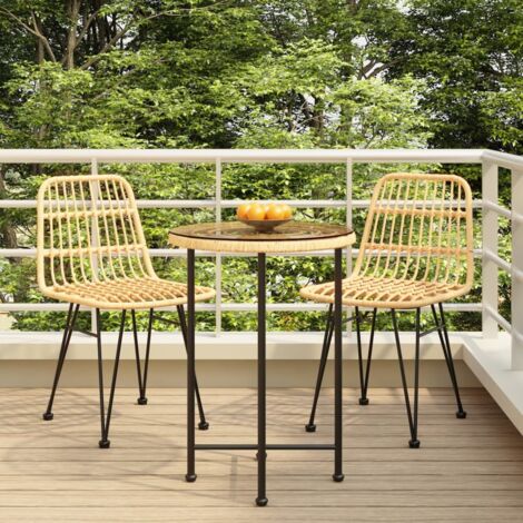 vidaXL Garten-Essgruppe 3 Teilig Rattan-Optik (1/5)