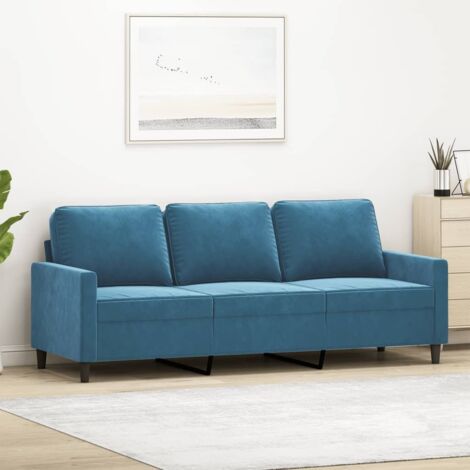 3-Sitzer Sofa Blau 180 cm Velours