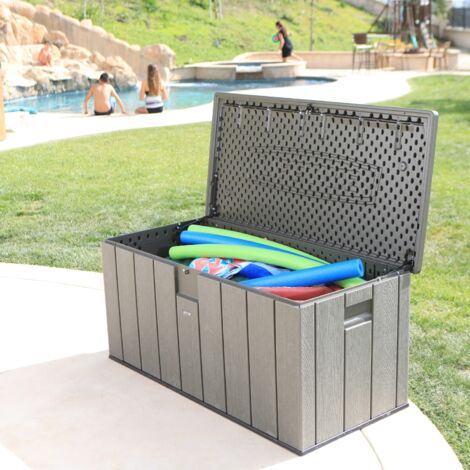 Lifetime Kunststoff Kissen Aufbewahrungsbox 570 Liter grau 72x151x69 cm