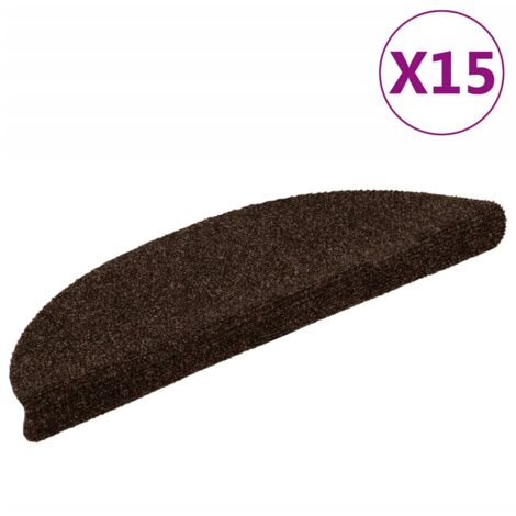 vidaXL Treppenmatten Selbstklebend 15 Stk. Braun 56x17x3cm Nadelvlies