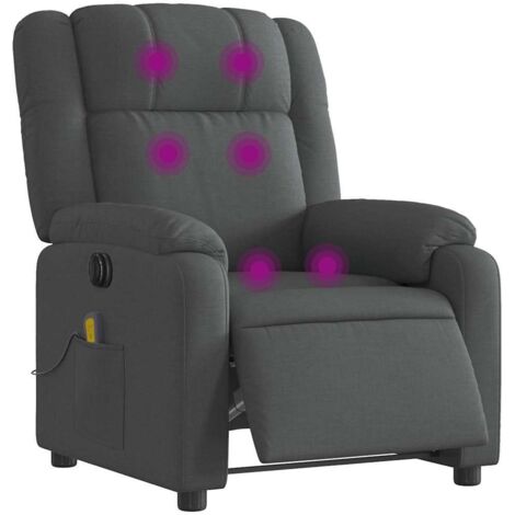 vidaXL Elektrischer Massage-Schaukelstuhl in Dunkelgrau aus Stoff